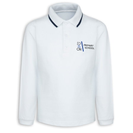 Koszulka polo chłopięca - długi rękaw, biała