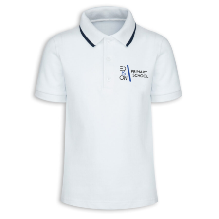 Koszulka polo - krótki rękaw, biała, chłopięca