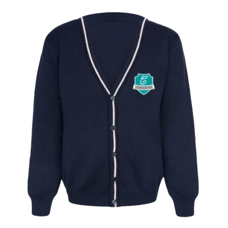 Sweter dziewczęcy z białą lamówką